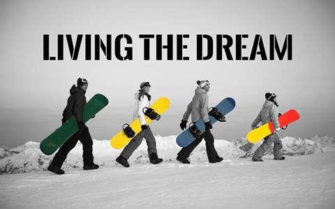 Framed Living The Dream - Pop Of Color Snowboards Print
