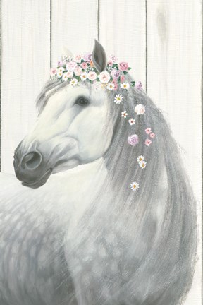 Framed Spirit Stallion II on Wood no Lace Print