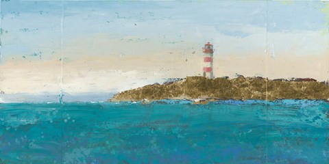 Framed Lighthouse Seascape I Print