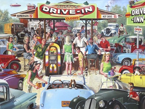Framed Rusty&#39;s Drive-In Print