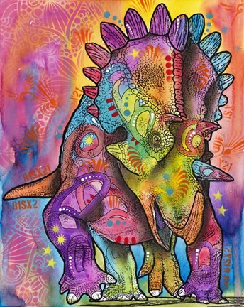 Framed Triceratops Print
