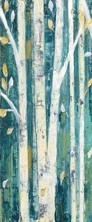 Framed Birches in Spring Panel I Print