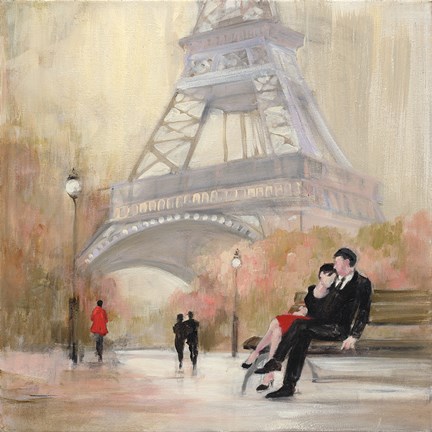 Framed Romantic Paris I Red Jacket Print