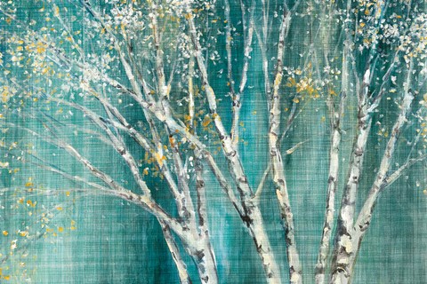 Framed Blue Birch Horizontal Print