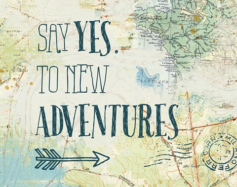 Framed Map Sentiments II v2 Print