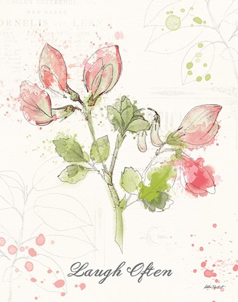 Framed Floral Splash II Laugh Often Print
