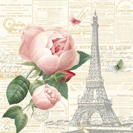 Framed Roses in Paris IV Print