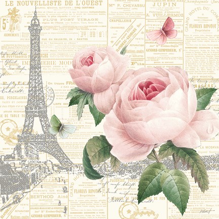 Framed Roses in Paris III Print