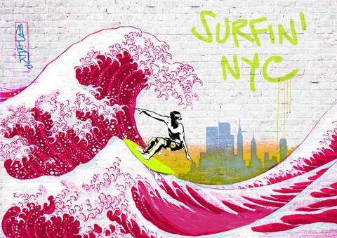 Framed Surfin&#39; NYC Print