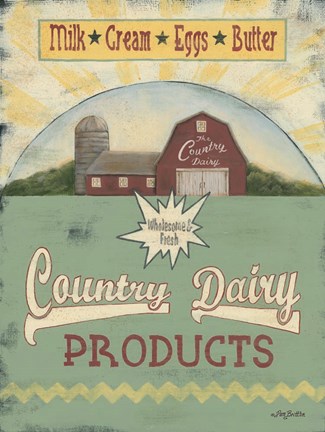 Framed Country Dairy Print