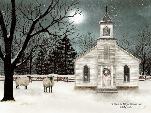 Framed I Heard the Bells on Christmas Day  - Darker Sky Print