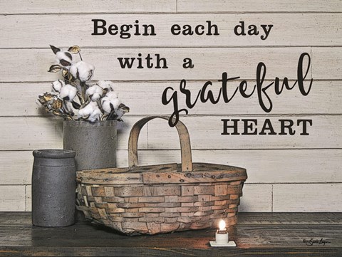 Framed Begin Each Day with a Grateful Heart Print