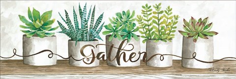 Framed Gather Succulent Pots Print