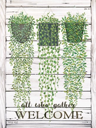 Framed Ivy Welcome All Who Gather Print