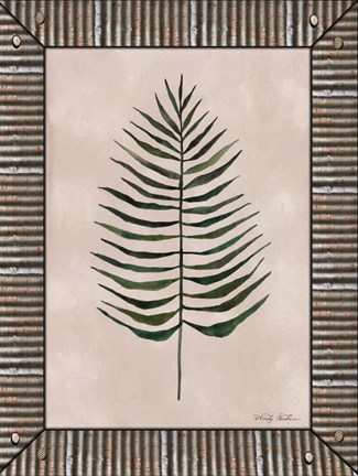 Framed Areca Leaf Galvanized Print