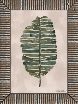 Framed Banana Leaf Galvanized Print