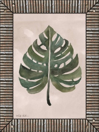 Framed Monstera Leaf Galvanized Print