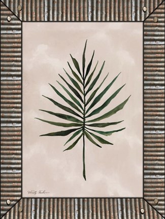 Framed Palm Leaf Galvanized Print