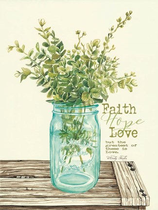 Framed Faith, Hope, Love and Eucalyptus Print