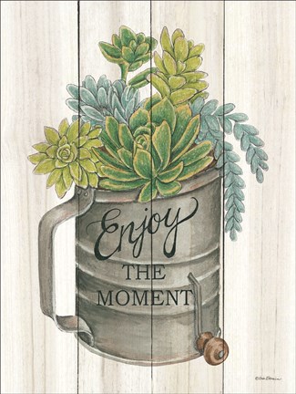 Framed Enjoy the Moment Succulents Print