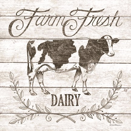 Framed Farm Fresh Dairy Print