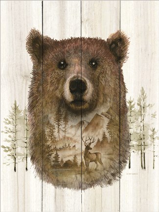 Framed Bear Wilderness Portrait Print