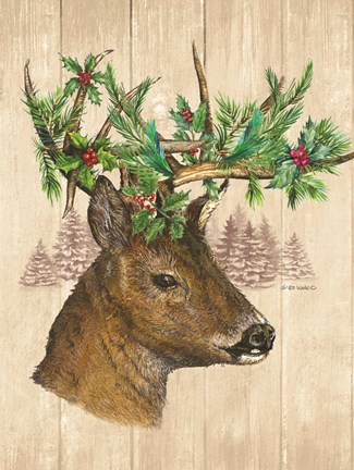 Framed Holiday Deer Print