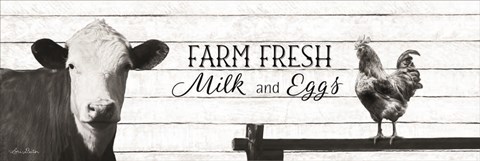 Framed Farm Fresh Milk and Eggs Print