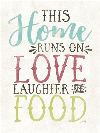 Framed Love, Food and Laughter Print