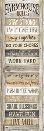 Framed Farmhouse Rules Print