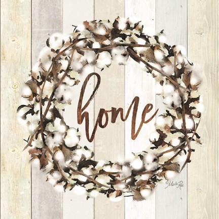 Framed Home Cotton Wreath Print
