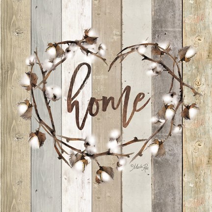 Framed Home Cotton Wreath Print