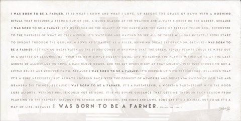 Framed Simple Born to be a Farmer Print