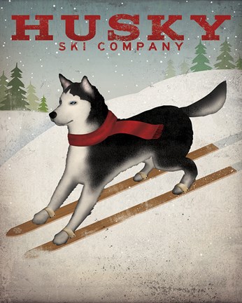 Framed Husky Ski Co Print