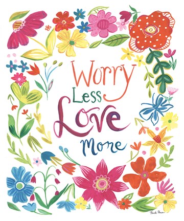 Framed Floral Quote I Print