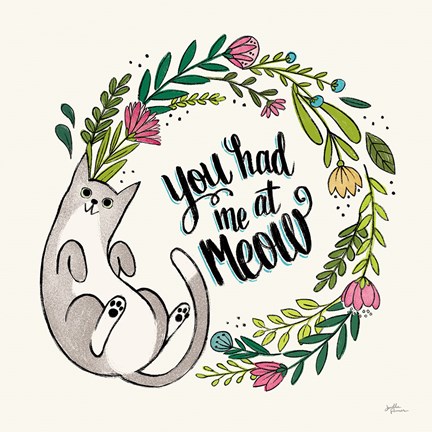 Framed Purrfect Garden VII Print