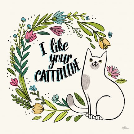 Framed Purrfect Garden IX Print