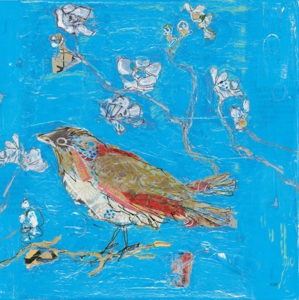 Framed Blue Bird Print