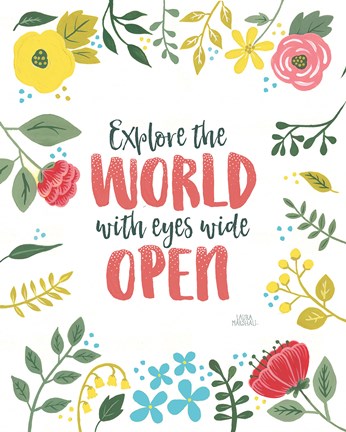 Framed Wildflower Daydreams II v2 on White Print