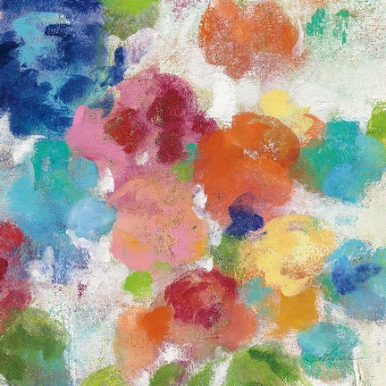 Framed Hydrangea Bouquet I Square III Print