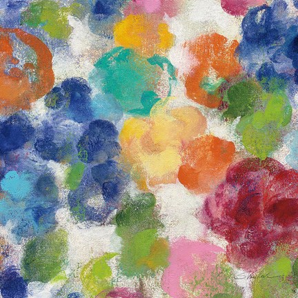 Framed Hydrangea Bouquet I Square II Print