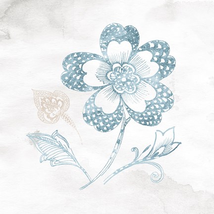 Framed Eastern Boho IV Teal Print