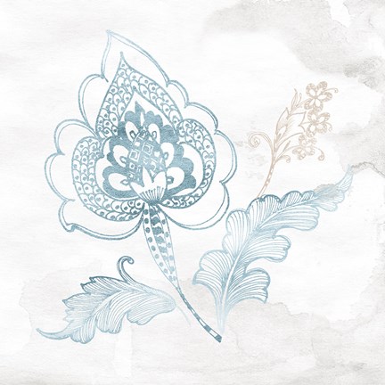 Framed Eastern Boho II Teal Print