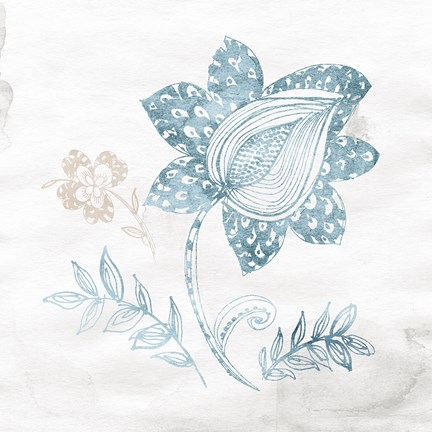 Framed Eastern Boho I Teal Print