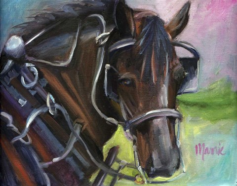 Framed Charleston Working Horse Print