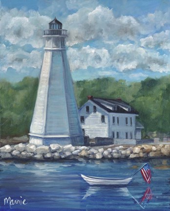 Framed New London Lighthouse Print