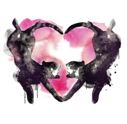 Framed Cat Love 2 Print