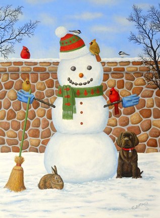 Framed Snowman Print