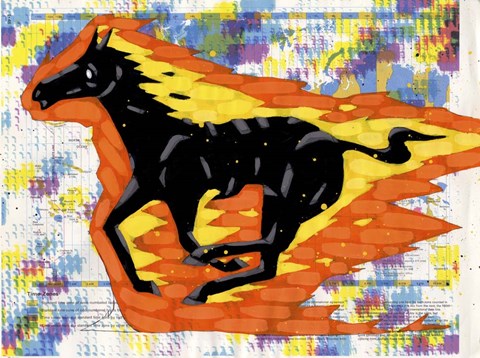 Framed Runnin Out The Flames Print