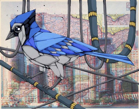 Framed Life Among Wires Print